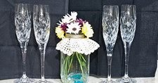 Set of 4 Crystal  Mikasa English Garden 10 3/4 Champagne Glasses picture