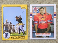 2x ADAM SANDLER CUSTOM TRADING CARDS (BOBBY BOUCHER WATERBOY & HAPPY GILMORE) picture