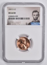 1957-D Lincoln Wheat Cent MS66 RD NGC Special Lbl picture