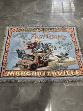 Rare Jimmy Buffet Margaritaville 2005 Tapestry Woven Blanket 4’x5’ picture