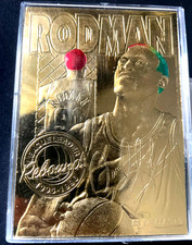 1996 Bleachers Limited Edition 23kt Gold Card Dennis Rodman #02517/10,000 picture