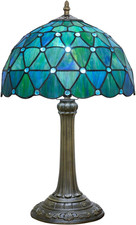 Stunning Tiffany Sea Blue Stained Glass Table Lamp for Home & Office Decor picture