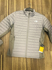 The North Face Men’s Gray Insulated Puffer Jacket Stand-Up Collar Full Zip L picture