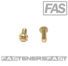 (100) 8-32x1/2 Brass Slotted Round Head Machine Screws #8-32 - Solid Brass picture