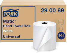 Matic Paper Hand Towel Roll White H1, Universal, 100% Recycled Fiber, 6 Rolls X picture