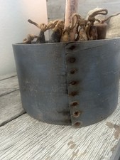 AAFA ANTIQUE EARLY PRIMITIVE THICK WALLED PANTRY BOX/ MEASURE EARLY GRAY PAINT picture