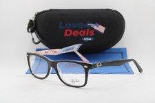 NEW RAY-BAN RB 5228 5014 BLACK WHITE LETTERPRINT AUTHENTIC EYEGLASSES 50-17 picture