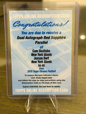 Topps Chrome Sapphire Skattebo/ Jaxson Dart Auto /5 Redemption REDEEMED -NO CARD picture