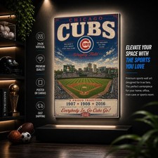 Chicago Cubs Stadium Fan Poster or Canvas -  Wrigley Field Wall Art Cubs Decor picture