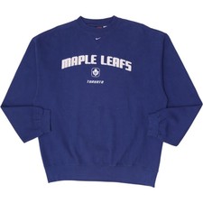 Vintage 20s Nike Team NHL Toronto Maple Leafs Center Swoosh Sweatshirt Navy L picture