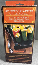 Charcoal Companion 18 Stuffed Jalapeño BBQ Grilling Set/Rack w/Pepper Corer picture