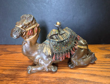 Antique c1890-1900 Cast Metal Sitting Camel Inkwell Sculpture  Made in Austria picture