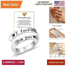 I F♡Cking Love You Ring for Women, Hope Rings Adjustable Stainless Steel Silver picture