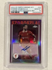 2024-25 Topps Chrome UCC - Chrome Autos Dominik Szoboszlai Magenta /75 PSA 10 picture