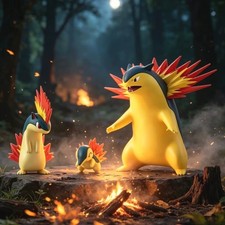 Pokemon Cyndaquil Quilava Typhlosion Evolution Set 2.5-9.5cm PVC Figure picture