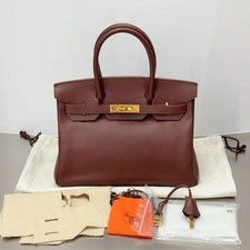 AUTH Hermès Birkin 30 Chocolat Epsom Leather Gold Hardware Top Handle Bag picture