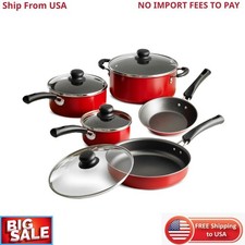 Tramontina Non-Stick Red Cookware Set, 9 Piece New picture