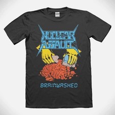 Camiseta Nuclear Assault Brainwashed Trash Metal Band Rare T shirt 80s EN330 picture