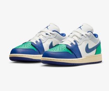 Nike Air Jordan 1 Low (GS) Shoe Rare Air Blue Green 553560-147 Gradeschool Youth picture