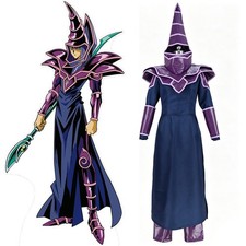 Yu-Gi-Oh YuGiOh Dark Magician Cosplay Costume Dark Purple Wizard Robe picture