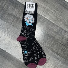SOCK IT TO ME ALBERT EINSTEIN CREW LENGTH NOVELTY SOCKS RELATIVELY COOL picture
