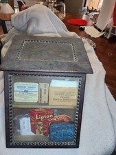 Antique Early 1900s Wood Glass Countertop Display Case General Store Mercantile picture