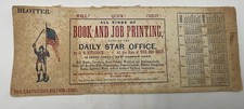 Original 1862 Civil War Advertising Blotter Calendar Daily Star New London Conn picture