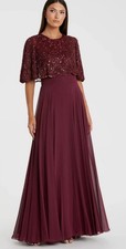Mac Duggal Red Beaded Cape A-Line Gown picture