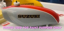 Suzuki RL250 Exacta 1974 Silver & Red Painted Steel Fuel Gas Petrol Tank +Cap picture