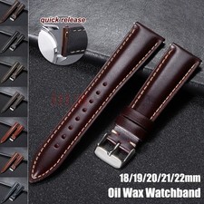 Leather Watch Band 18mm 20mm 22mm Quick Release Replacement Watch Strap picture