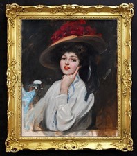 Hand Painted Classical Oil Painting Girl Lady Portrait Art Canvas Vintage Style picture