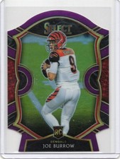 JOE BURROW 2020 PANINI SELECT CONCOURSE PURPLE PRIZM DIE CUT ROOKIE RC #46 Q8008 picture