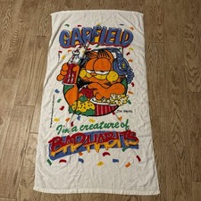 Vintage Garfield Beach Towel 1978 Jim Davis Creature of Bad Habits Retro 70s VTG picture