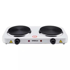 2-Burner 6.1 In. White Electric Hot Plate Stove 2000W (2X1000W) picture
