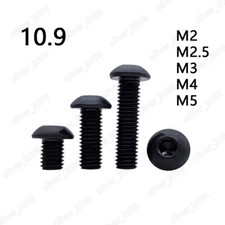 Black 10.9 Steel Hex Socket Button Head Screws Allen Bolts M2 M2.5 M3 M4 M5 picture
