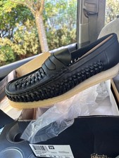Clarks Originals Men's Wallabee Penny Weave Black Leather Size 11 picture
