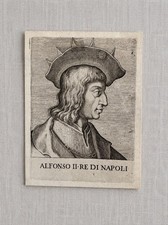 Italian 17thC Copper Engraving Alfonso II King of Naples Antique Nobility picture