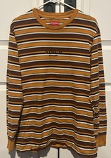 Supreme F/W ‘15 Classic Logo Embroidered Long Sleeve Striped Shirt  picture
