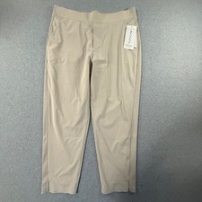 Athleta Brooklyn Ankle Pants 16 Beige Tan Ribbed Side Panel 198671 Travel NWT picture