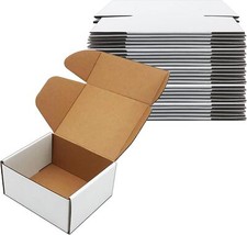 6x5x3 inch Shipping Boxes White Corrugated Cardboard Box Literature Mailing picture