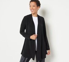 Susan Graver Women's Top Petite Sweater PXL Essentials Liquid Knit Black A516337 picture