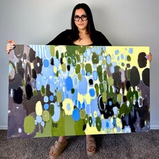 Emilia Bachelier Contemporary Abstract 30x48” Large Original Painting On Canvas picture
