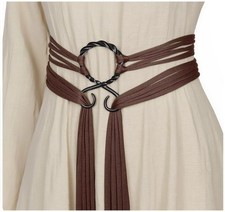 Women's Vintage Bohemian Braided Rope Belt Faux Leather Fringe Waist Cinch picture
