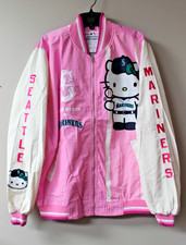 New MLB Seattle Mariners Hello Kitty embroidery poly jacket men's L slim fit picture