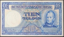 Netherlands P83a 10 Gulden AU picture
