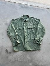 Vintage 1950’s-60’s USMC Cotton Sateen Shirt Size Medium OG-107 P56 Vietnam picture