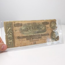 1864 Confederate Currency Ten Dollar Bill Rare Collectible Item Civil War VTG picture