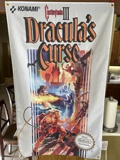 CASTLEVANIA III Dracula's Curse Nintendo NES Boxart 5' Simon Belmont Flag Poster picture