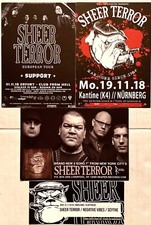 SHEER TERROR RARE 2018 EUROPEAN SHOWS+ 4 ITEM LOT SMALL FLYERS PLUS TICKET picture