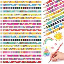 100 Pcs Rainbow Colored Pencils Bulk - 7 Color in 1 Wooden Fun Colorful Penci... picture